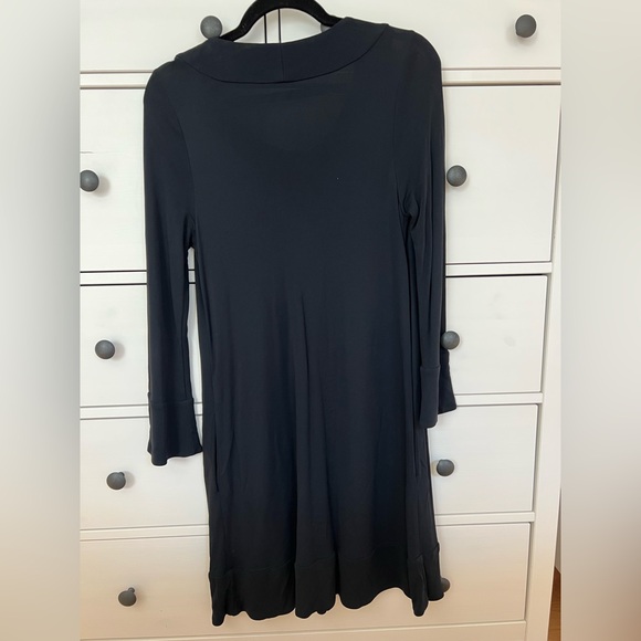 Dark Navy DVF Knee Length Long Sleeve Mod Dress size 10 With Pockets - Picture 2 of 6